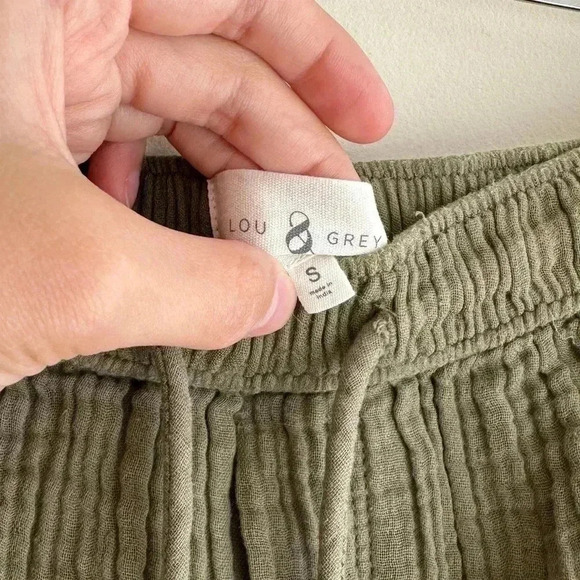 Lou & Grey Sage Green Linen Inspired Tapered Pants, Green Joggers, Size Small - Picture 10 of 16